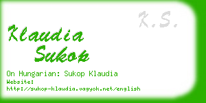 klaudia sukop business card